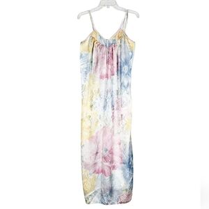 VTG Mary McFadden maxi length floral silky nightgown slip dress